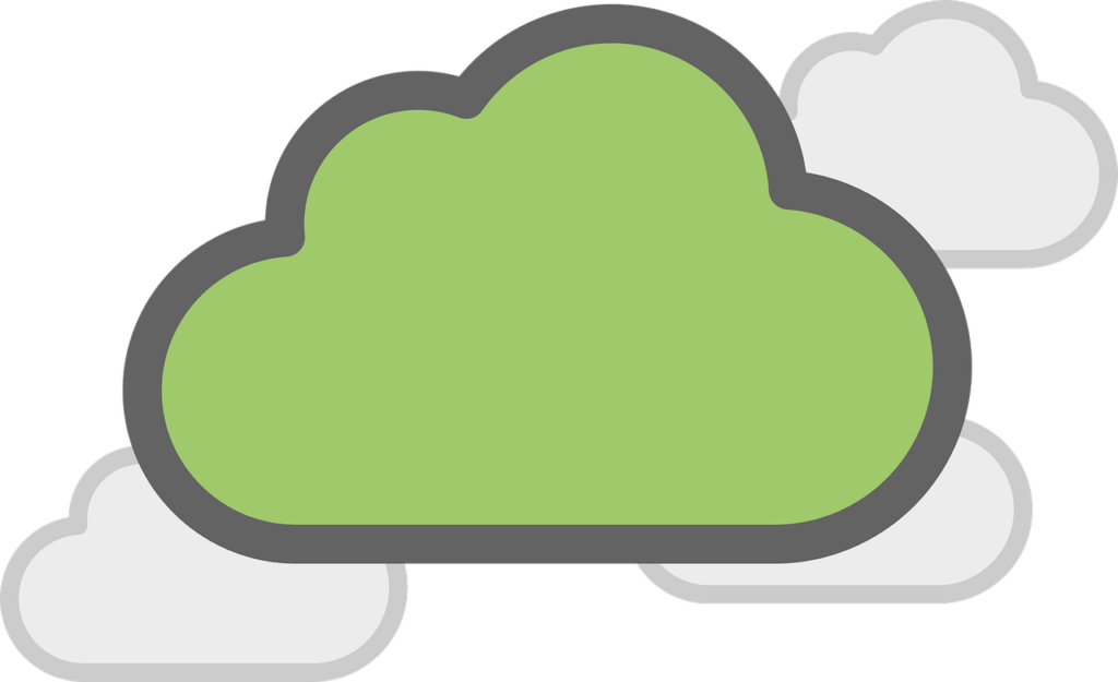 Imagen de servicios web en la nube. Nube color verde oscuro